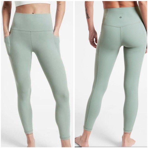 Athleta Pants - Athleta Salutation Stash Pocket II 7/8 Tight Minimalistic Gray Leggings Size XS